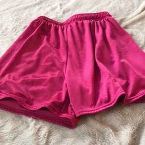 Pink girls basketball shorts